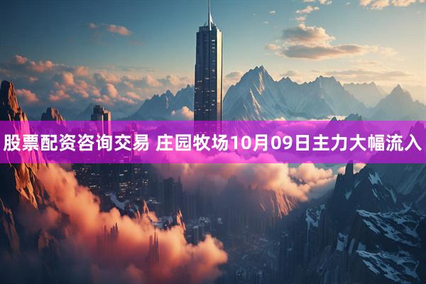 股票配资咨询交易 庄园牧场10月09日主力大幅流入